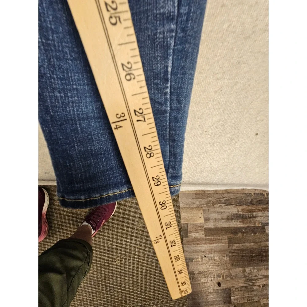 True Religion Curvy Skinny Jeans Womens 27 Medium Wash Blue Horseshoe Stitching
